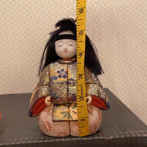 Japanese Vintage Handmade Dolls Gorgeous Kimonos Girl and Boy - Picture 14 of 14
